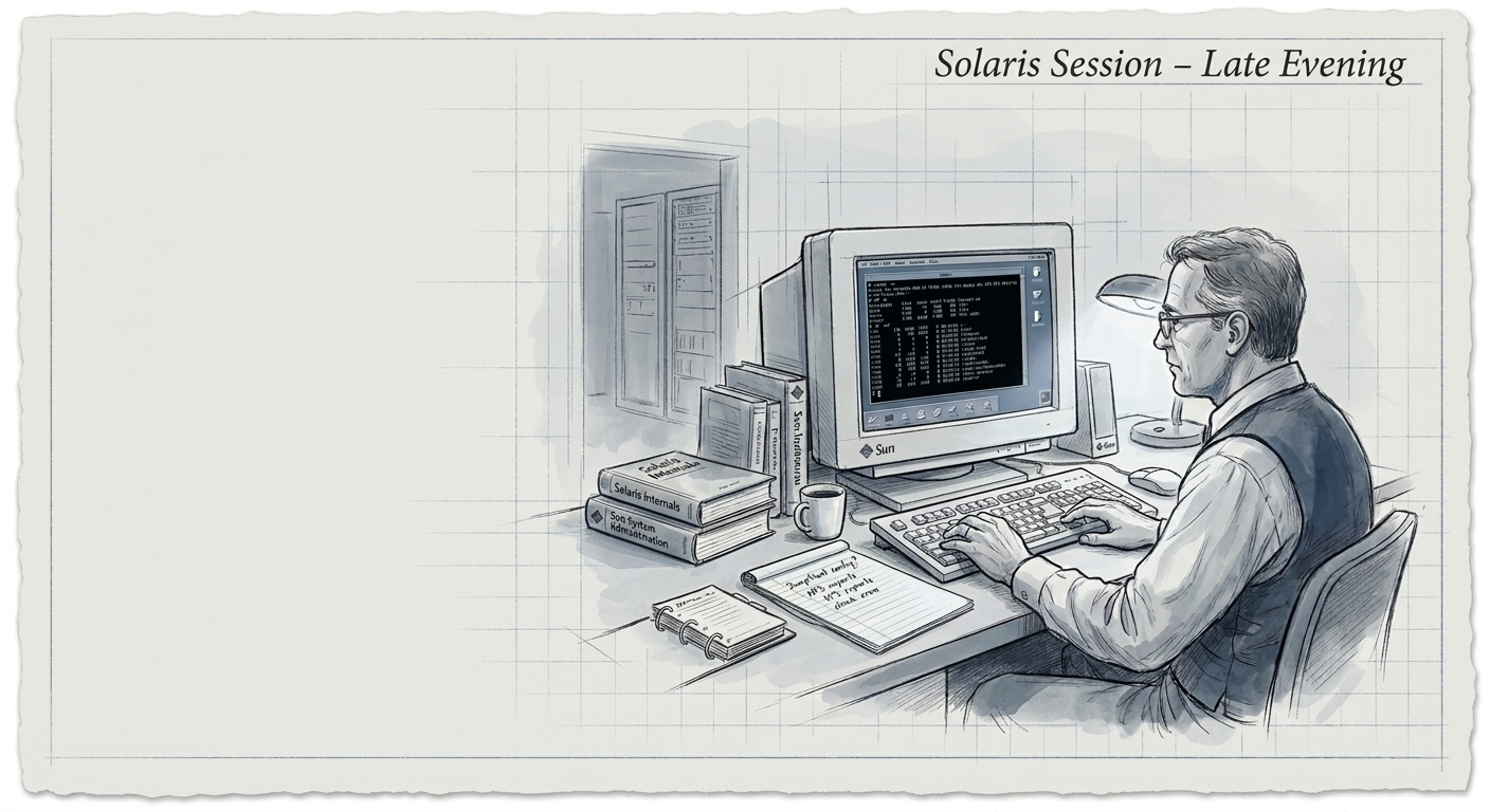 Werkstatt: Solaris-Admin-Session am späten Abend